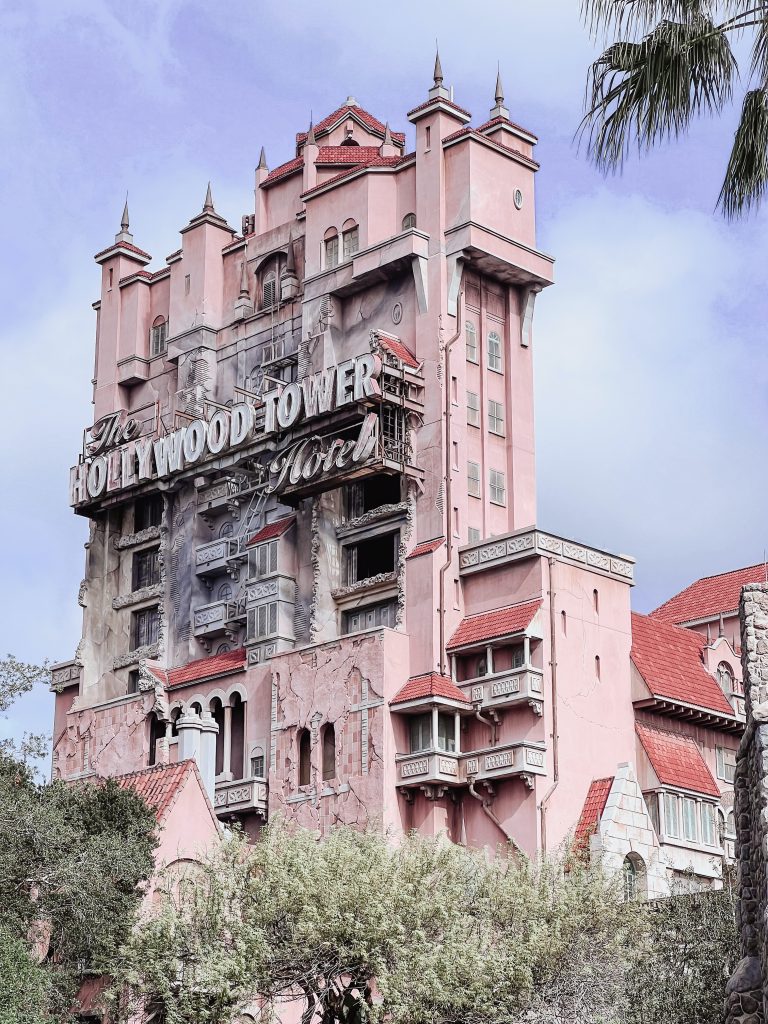 Tower Of Terror attraction at Hollywood studios, Disney World, Big 3 story building like a haunted mansion
